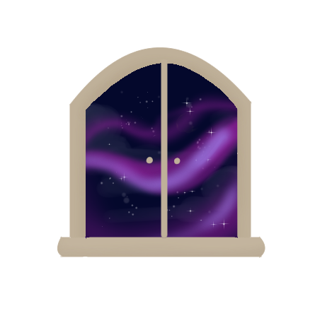 [HOME] Cottage Window birch (purple stream)