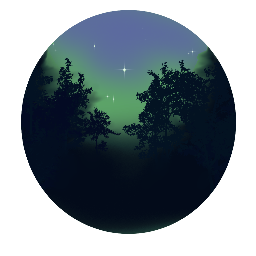 [HOUSE] Starry Woods Nightskies (green gradient)