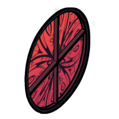 Circle Side Decorative Window: Red