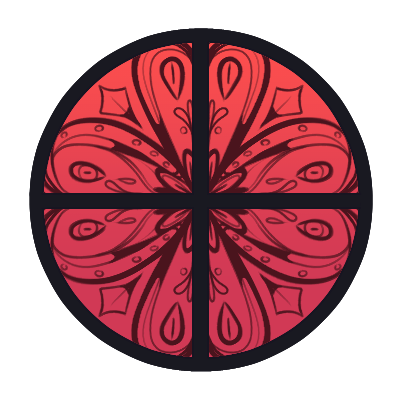 Circle Decorative Window: Red
