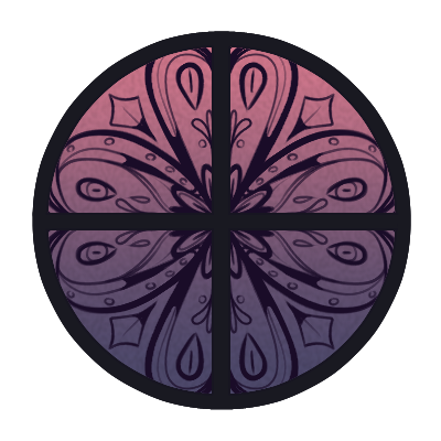 Circle Decorative Window: Sunset