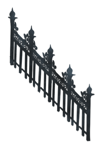 Side Iron-Wrought Fence: Grey