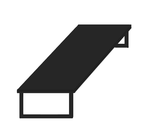 [HOME] Long Low Table (charcoal)